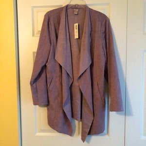 Chico’s Faux Suede Drape Jacket